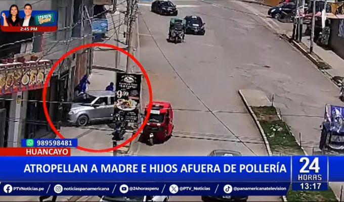Huancayo: Auto fuera de control atropella a madre e hijos afuera de pollería