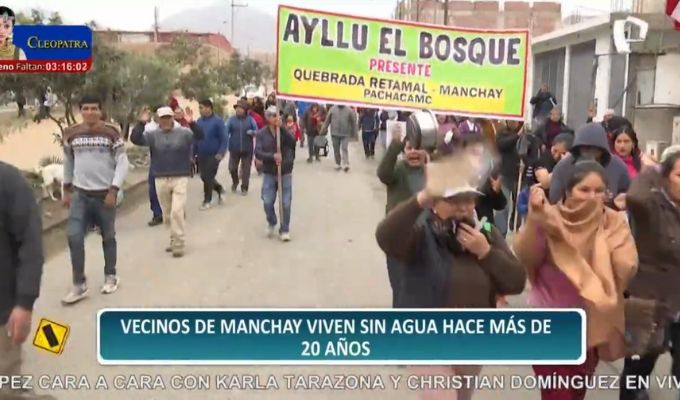 Vecinos de Manchay denuncian que viven sin agua hace más de 20 años