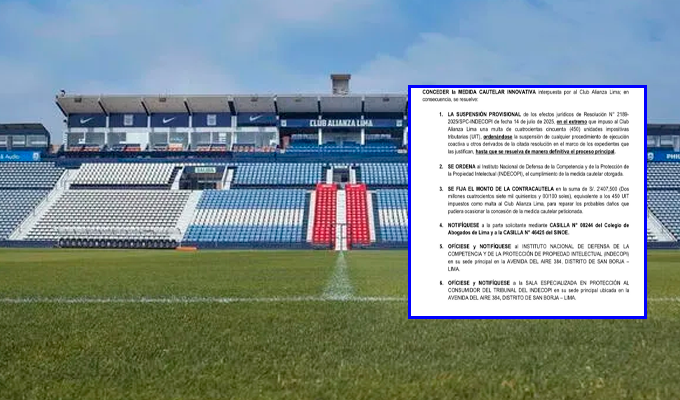 Poder Judicial frena temporalmente el cobro de la multa contra Alianza Lima por el apagado de luces en la final 2023