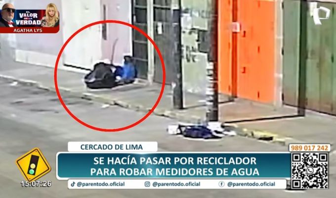 Cercado de Lima: Ladrón se hace pasar como reciclador para robar medidores de agua