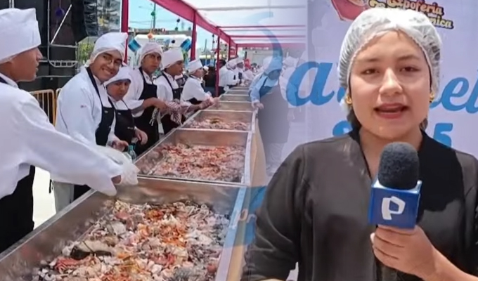 Tiene 30 kilos de mariscos: Preparan la Parihuela más grande del mundo en Lambayeque
