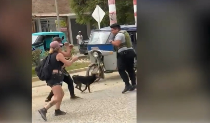 Extranjeros agreden a policía en Máncora: agente intentó detenerlos por generar caos en la calle