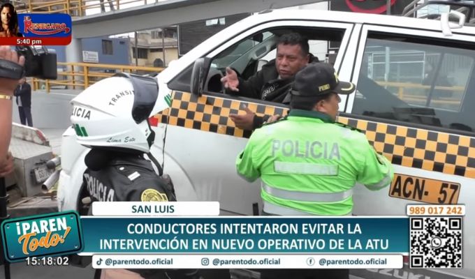 San Luis: Taxista informal se niega a bajar de su vehículo que iba a ser llevado al depósito