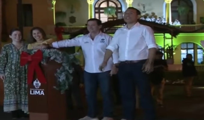 José Jerí participó en encendido de árbol navideño en Plaza de Armas