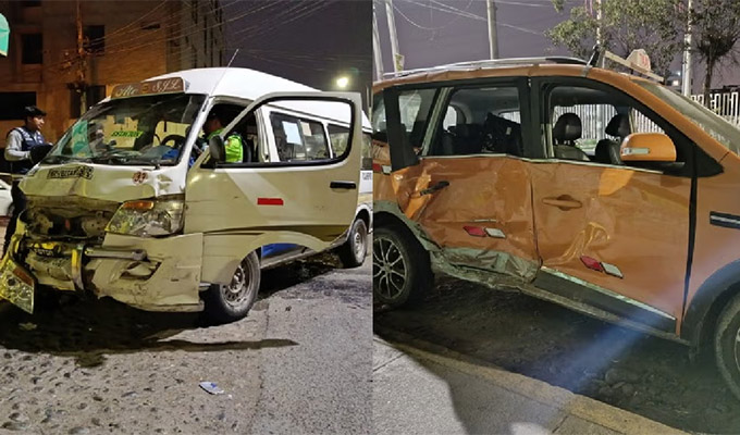 Al menos ocho heridos deja choque entre taxi y combi en SJL: vecinos denuncian falta de semáforos