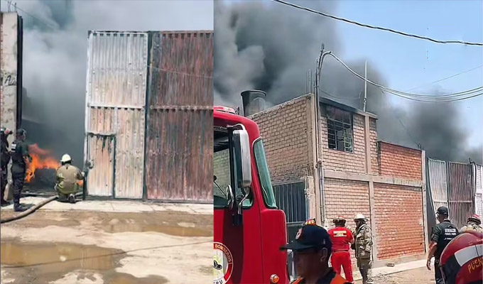 Incendio consume almacén de plásticos en Puente Piedra: bomberos tienen problemas para conseguir agua