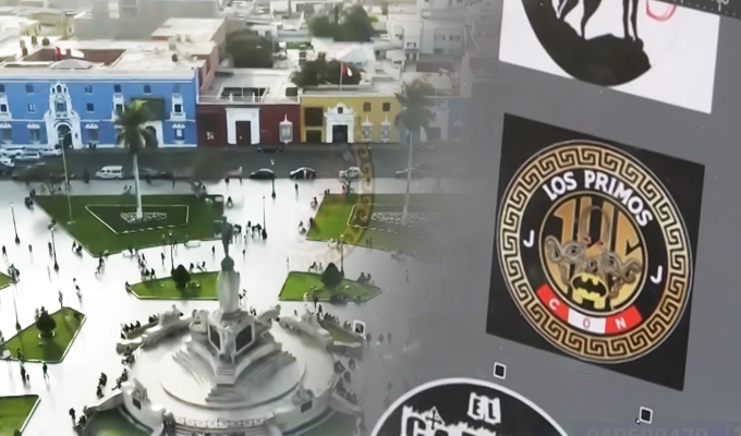 Pegan stickers extorsivos en plena Plaza de Armas de Trujillo