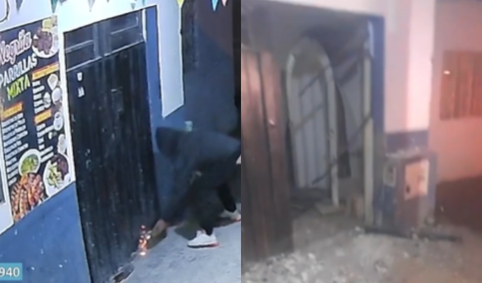 La extorsión avanza en Chiclayo: detonan explosivo en puerta de restaurante