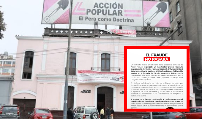 Acción Popular: Julio Chávez impugnará resultados de elecciones primarias por presuntas irregularidades