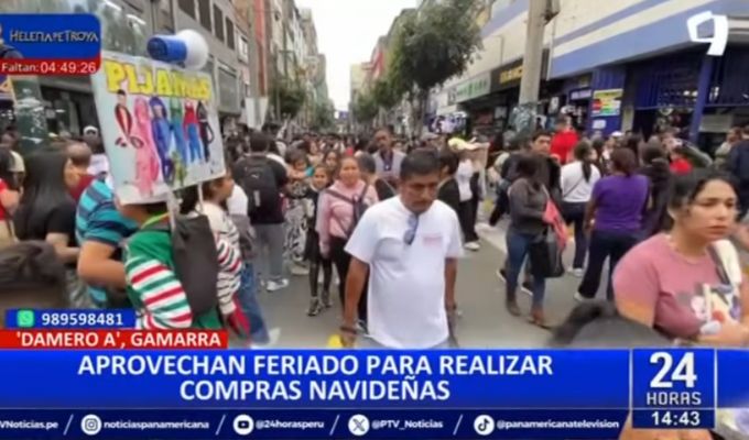 La Victoria: Ciudadanos aprovechan feriado para hacer compras navideñas en Gamarra