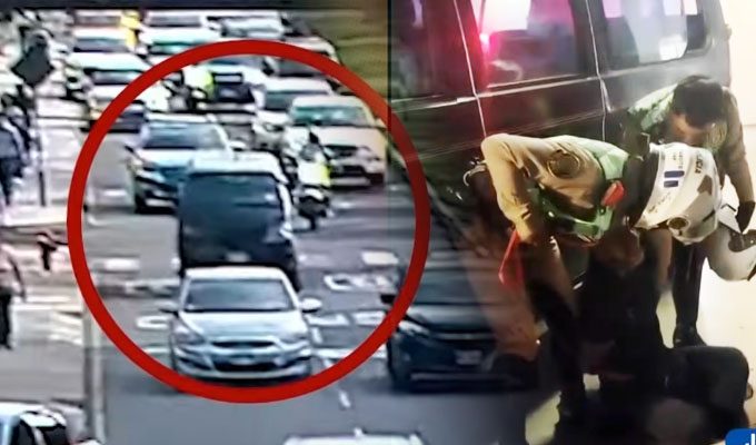 Colectivero desata persecución tras arrollar a un policía en Jesús María