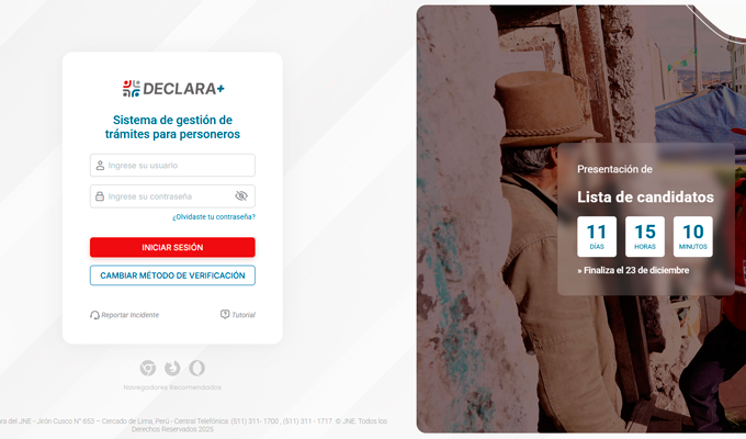 Elecciones 2026: JNE activa inscripci&oacute;n digital y exhorta a partidos a no esperar el plazo final