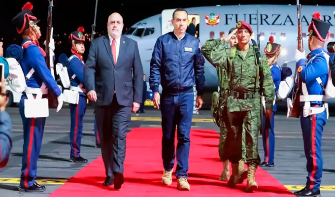Presidente Jerí llegó a la ciudad de Quito para participar del XVI Gabinete Binacional Perú-Ecuador