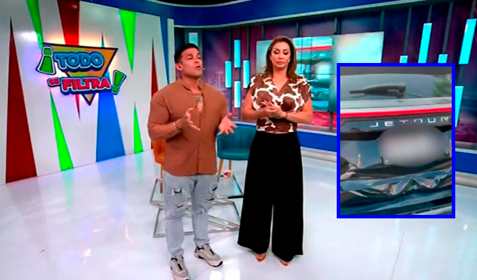 Karla Tarazona y Christian Domínguez sufren choque leve en Javier Prado