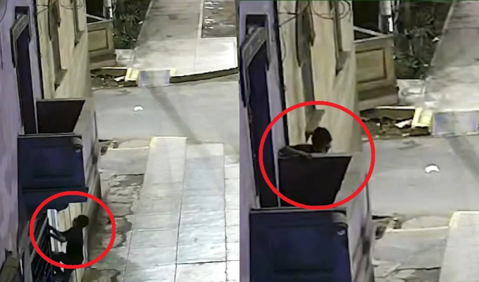 Sujeto trepa muro como el "hombre araña" para robar casa en La Victoria