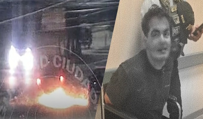 Jaén: policía pierde el control de su vehículo y derriba panel publicitario de 30 metros