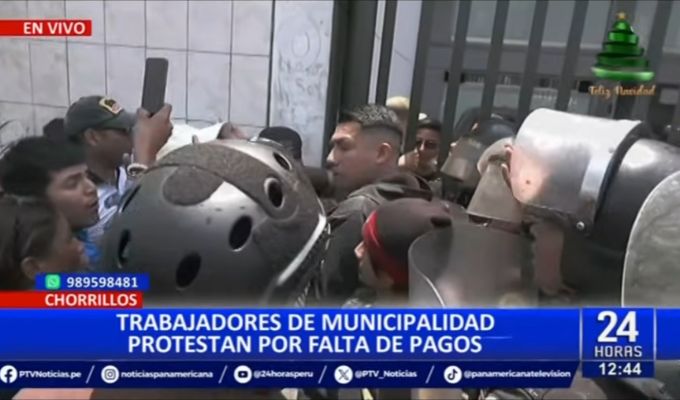 Trabajadores de la Municipalidad de Chorrillos protestan por falta de pagos: Les deben 4 meses