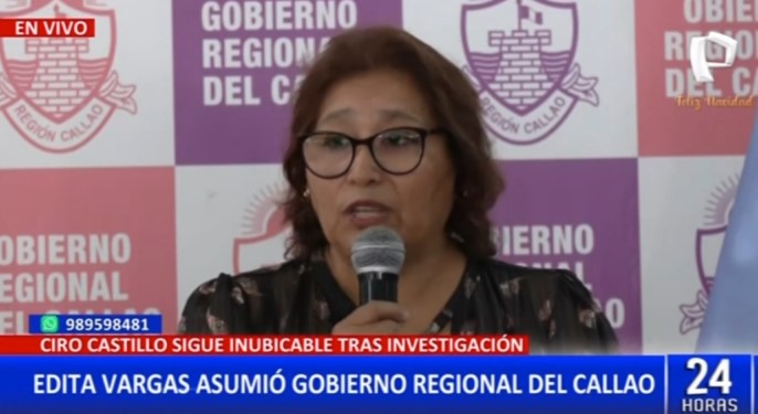 Edita Vargas se pronuncia tras asumir cargo de gobernadora del Callao: “Vamos a trabajar juntos”