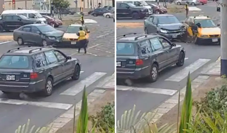 Cámaras captan el momento en que inspectora es atropellada en la Vía Expresa Sur