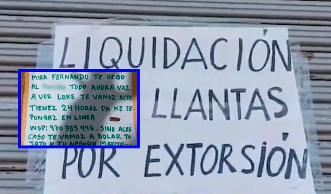 Extorsión obliga a empresario de llantas a cerrar su negocio en Huacho