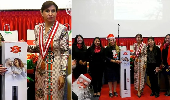 Patricia Benavides sorprende con vestido Gucci en evento navideño del Ministerio Público