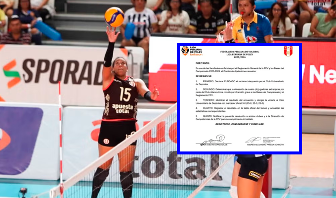 Universitario gana en mesa a Alianza Lima tras fallo de la FPV