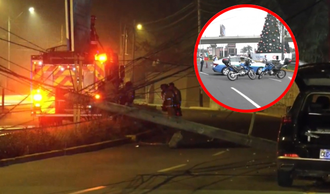 Surco: poste derribado por camioneta ocasiona cierre temporal en avenida Golf Los Incas