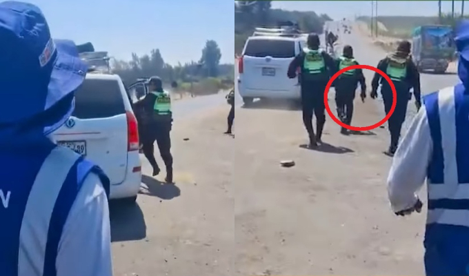 Policía dispara a llantas para detener a colectivero informal que intentó darse a la fuga