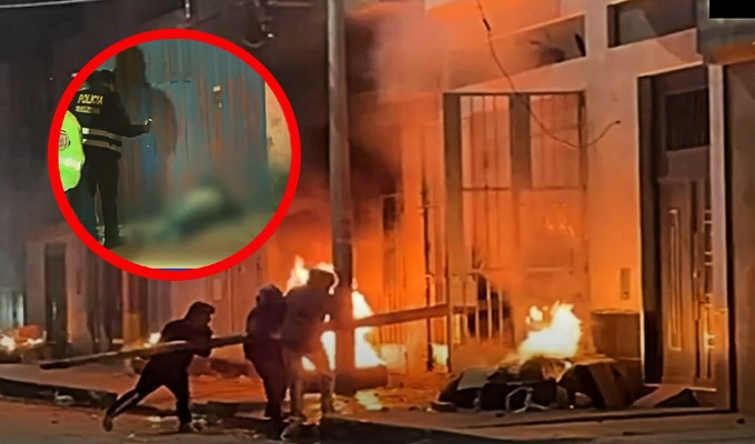 Vecinos destruyen y queman mobiliario de bares tras hallazgo de un cadáver en Juliaca