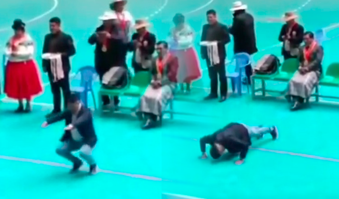 Castigan a alcalde de San Antonio de Putina por llegar tarde a reunión: le exigieron que haga ejercicios