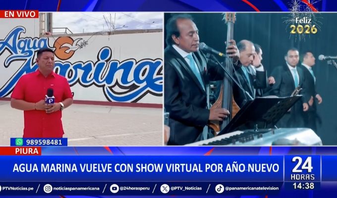 Agua Marina vuelve a los escenarios con show virtual por Año Nuevo