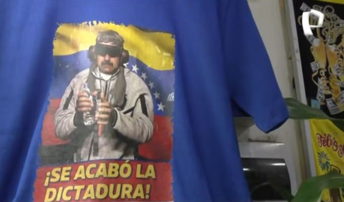 Polos de Nicolás Maduro se venden como pan caliente en Gamarra: "Se acabó la dictadura"