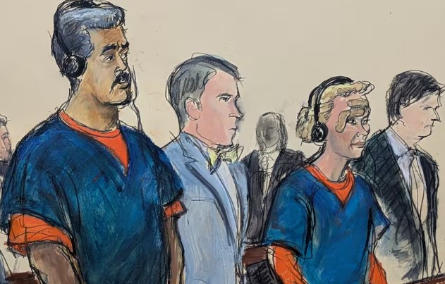 Publican bocetos de la primera audiencia de Nicolás Maduro ante un tribunal de Nueva York