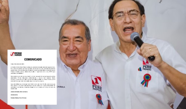Perú Primero denuncia persecución política tras exclusión de su lista presidencial