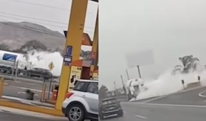 Alarma en Villa El Salvador por accidente de cisterna con gas en la Panamericana Sur