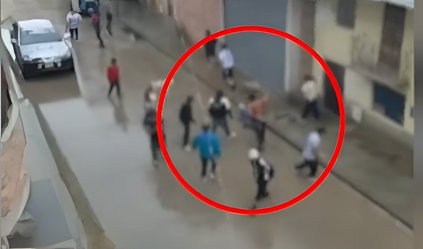 Cajamarca: un menor termina herido tras batalla campal entre barristas