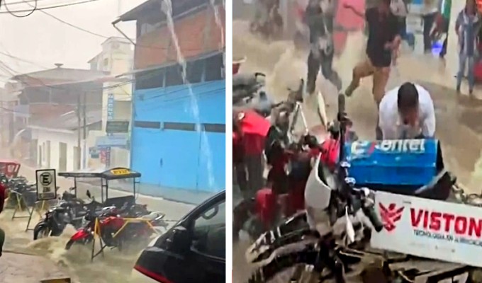 Carreteras como ríos y vehículos arrastrados: lluvias intensas provocan daños en San Martín