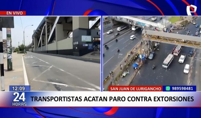 Paro de Transportistas: Así se desarrolla la paralización en SJL