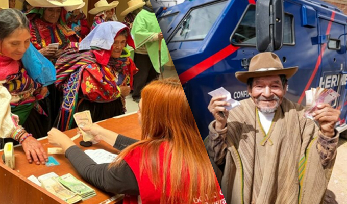 Midis informa que más de 53 000 usuarios de zonas alejadas inician cobro de Pensión 65 con “carritos y avioncitos pagadores”