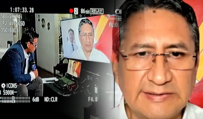 El prófugo en campaña: Vladimir Cerrón se conecta por primera vez vía Zoom con Panorama