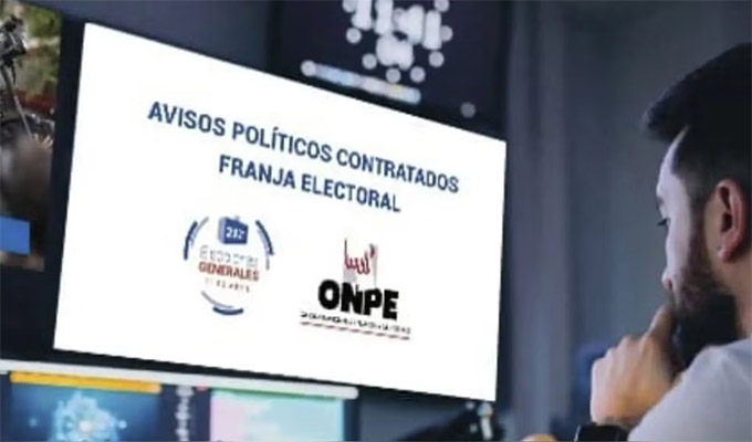 ONPE define fecha de inicio de la franja electoral que se difundirá en radio, televisión y medios digitales