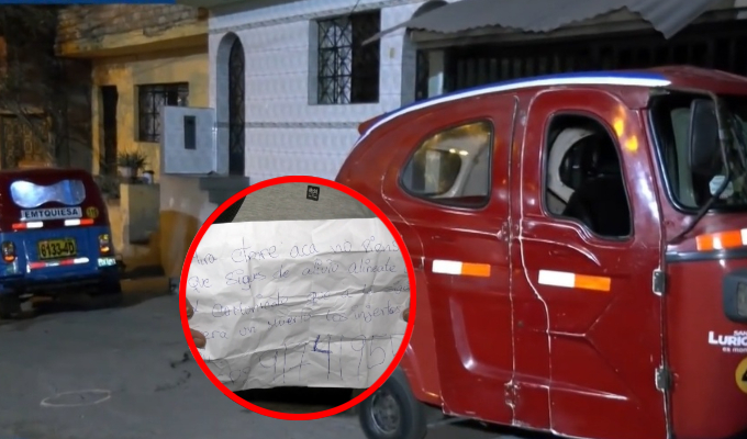 Atacan a balazos a dos mototaxistas en SJL: extorsionadores dejan carta exigiendo pago