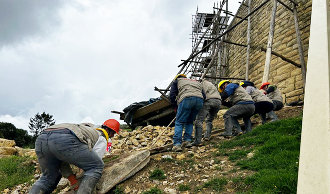 Muro sur del Complejo Arqueológico Monumental Kuélap registra un 93 % de avance en su recuperación