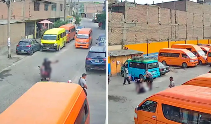 SJL: sujetos en moto disparan contra dos choferes de la empresa de transporte El Mandarino