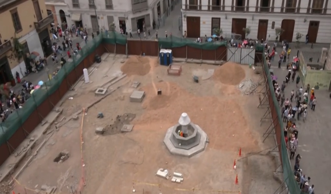 Hallan posibles restos arqueológicos debajo de la Plazuela de San Francisco en el Centro de Lima