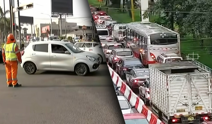 Se reporta caos vehicular en la avenida Javier Prado por obras en La Molina