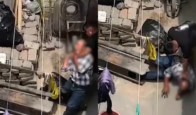 Hombre es captado agrediendo brutamente a su padre en Ate