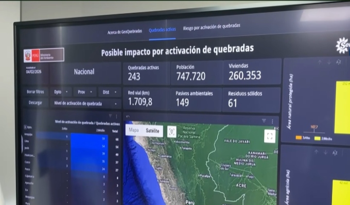 GeoQuebradas: Minam lanza plataforma interactiva para anticipar activación de quebradas