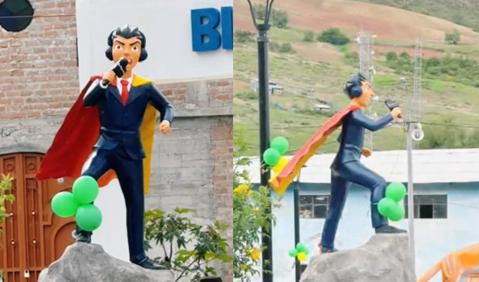 Apurímac: Pol Deportes ya tiene estatua en la plaza de Huampica