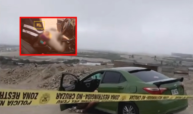 Ventanilla: hallan a hombre muerto en auto con chaleco policial y arma cargada